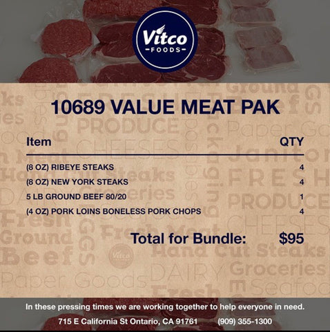 10689 VALUE MEAT PAK $95.00